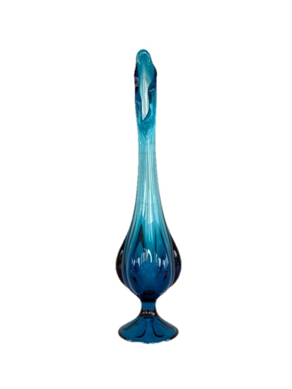 Viking Glass Epic Bluenique 10.5” Swung Vase